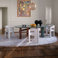 Sengu Dining Table en grès cérame vert