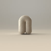 Chubby Stool in travertine