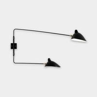 Applique 2 bras droits pivotants