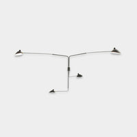 Wall lamp with 4 pivoting arms