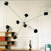 Spider wall lamp with 7 fixed arms
