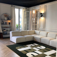 Tapis en laine baba vert sapin