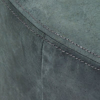 Pouf en cuir gris foncé