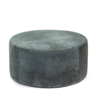 Pouf en cuir gris foncé