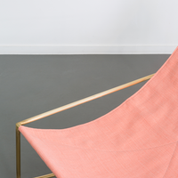 Rocking Chair in brass & linen