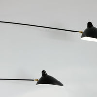Wall lamp with 2 straight swivel arms