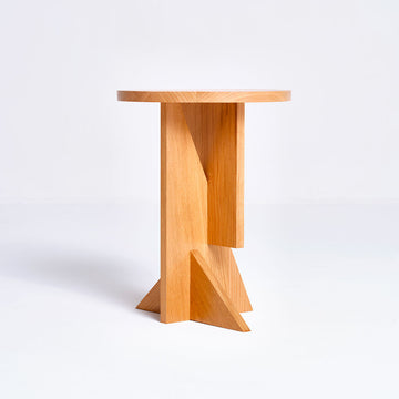 Totem side table in natural oak