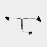 Wall lamp with 3 pivoting arms