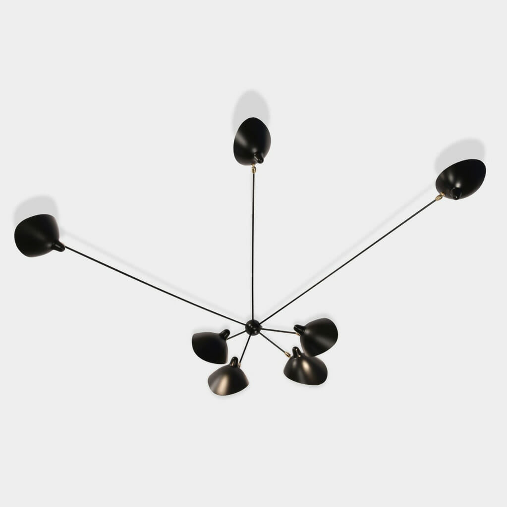Spider wall lamp with 7 fixed arms