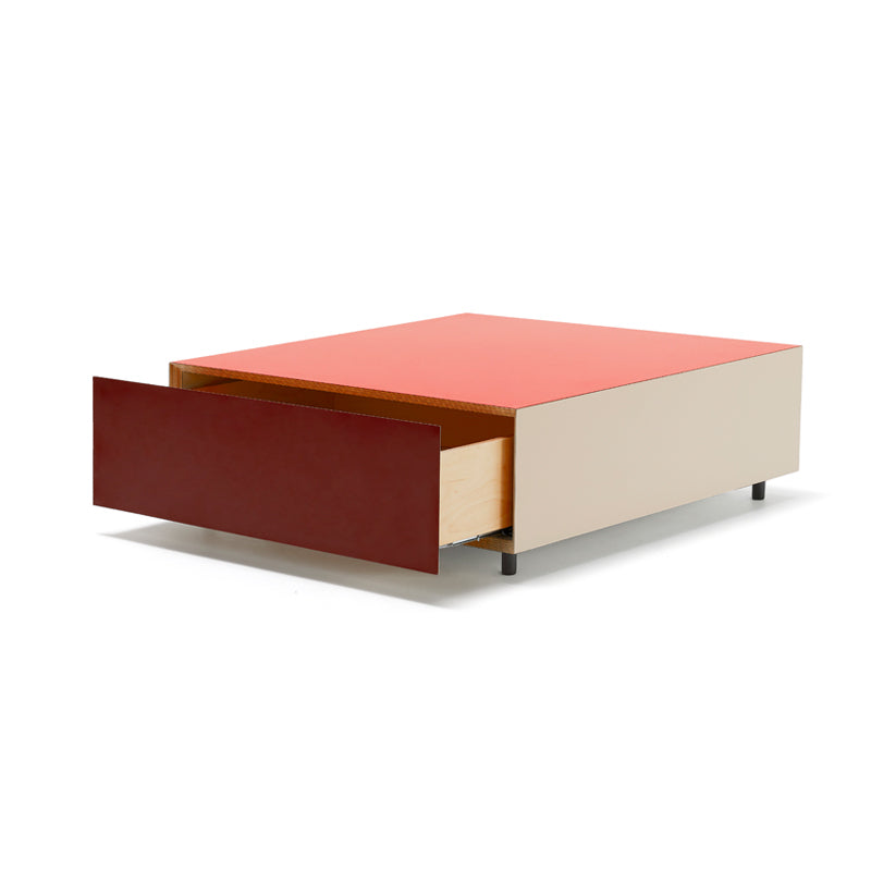 Bloc square coffee table with drawer